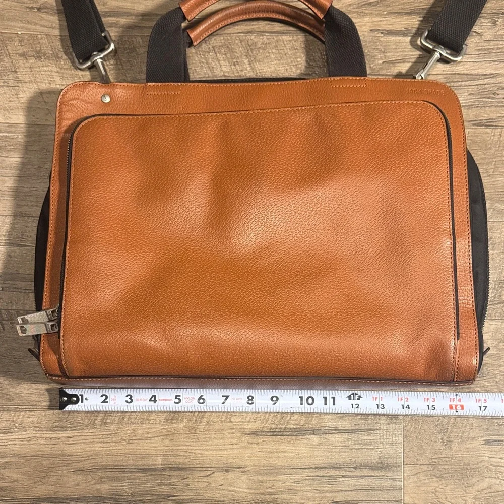 Jack Spade Cognac Brown Leather Men's Bag with Adjustable Strap